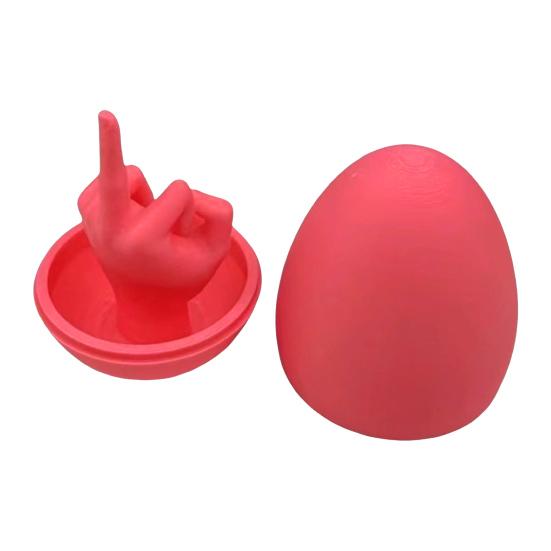 Middle Finger Easter Egg Funny Prank Toy 3D Printed Hilarious Surprise Ornament Rude Joke Egg Gag Gift for Office Party Birthday