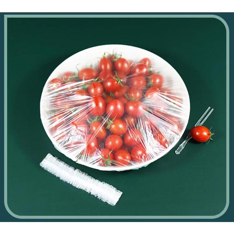 100 шт. одноразовые крышки для еды, пластиковая упаковка, эластичные крышки для еды, миски с фруктами, чашки, крышки для хранения, кухонная сумка для хранения свежести