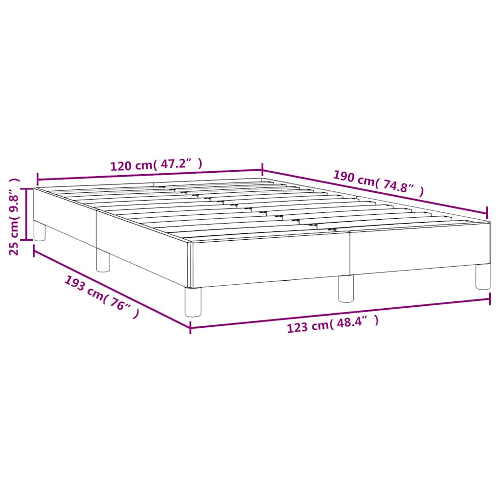 Bed Frame without Mattress Dark Blue 120 x 190 cm Velvet