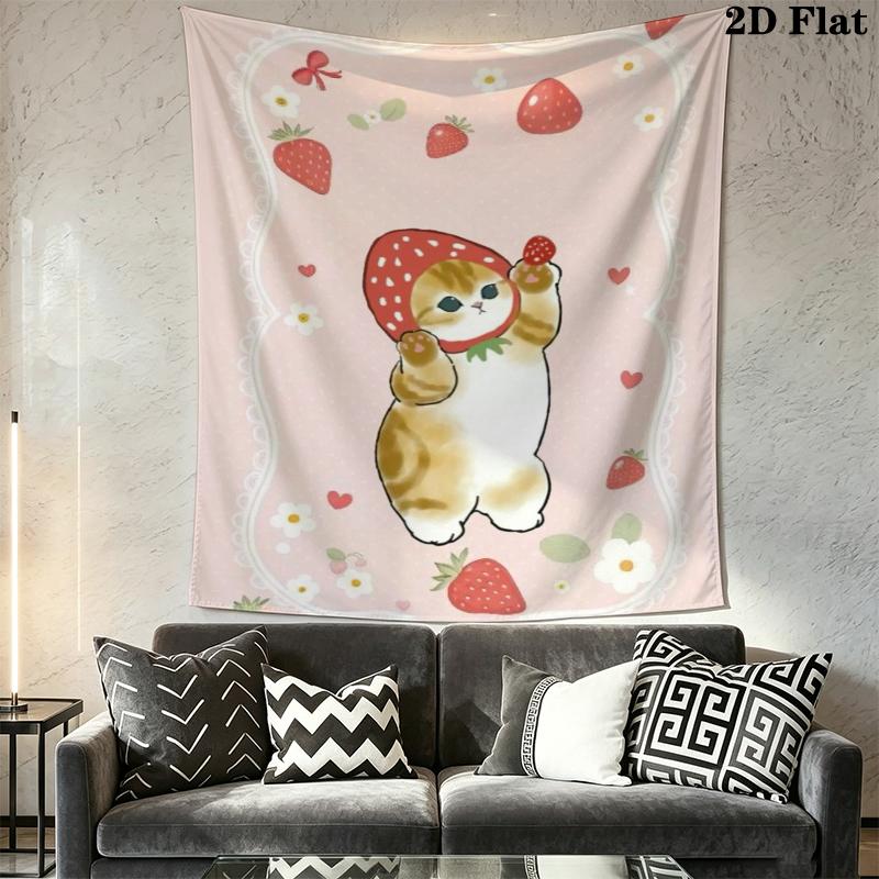 Mofusand Wall Tapestry Aesthetic Wall Hanging Printed Fabric Blanket Decorative Tapestries for Bedroom Living Room Home Decor