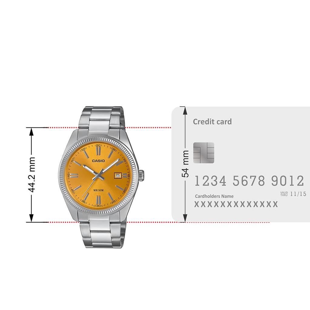 Casio Коллекция MTP-1302PD-9AVEF Часы, желтые, MTP-1302PD-9AVEF-AMZUK