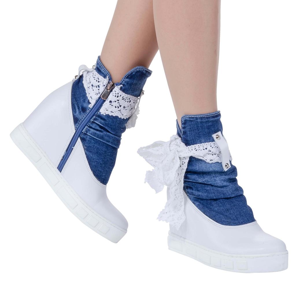 Джинсовые сапоги Обувь / Женские спортивные сапоги ручной работы / Женские пикантные сапоги, Сапоги на каблуке, Спортивные высокие сапоги Обувь / Джинсовая обувь / Подарок на день рождения