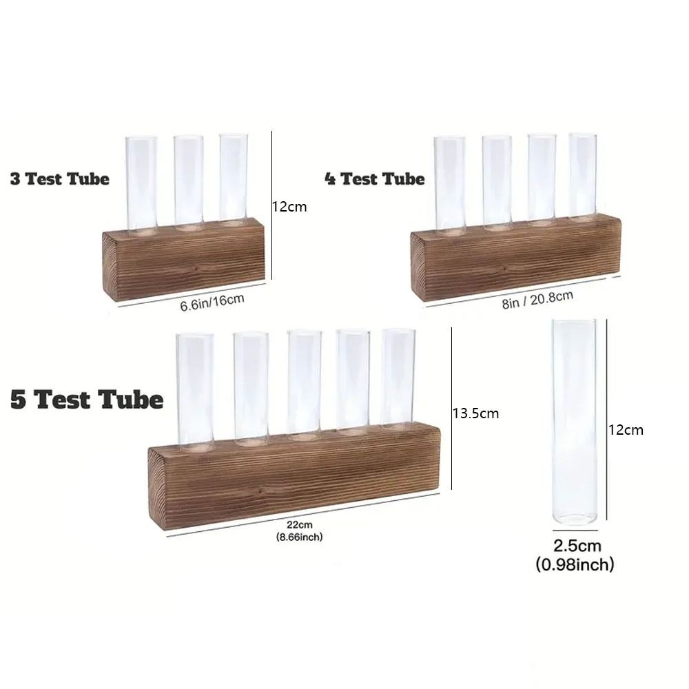 Transparent Glass Hydroponic Plants Container 3/4/5 Test Glass Tube Vases Test Tube Vases Weddings