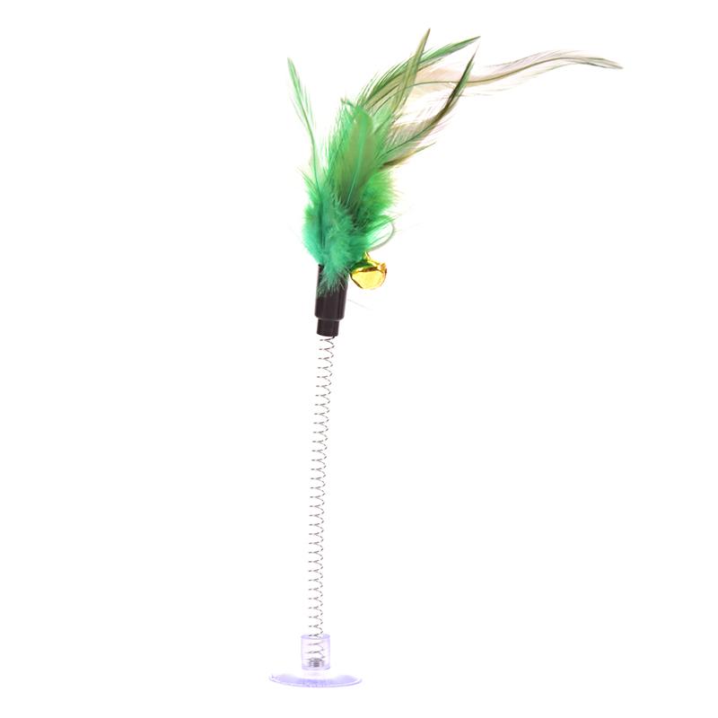 Feather Cat Toys Feather Funny Cat Shape False Products Bottom Sucker Elastic