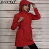 BITCED Женская куртка-ветровка с капюшоном приталенного кроя на весну/осень - Универсальный повседневный топ