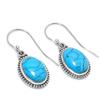 Natural Turquoise Gemstone Handmade 925 Solid Sterling Silver Earring 1.25" e7M19