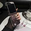 Чехол-браслет с блестящими бриллиантами для Samsung Galaxy Z Flip 6 5 4 3 Zflip flip6 Градиентный Bling Стразы Жесткий ПК Чехол