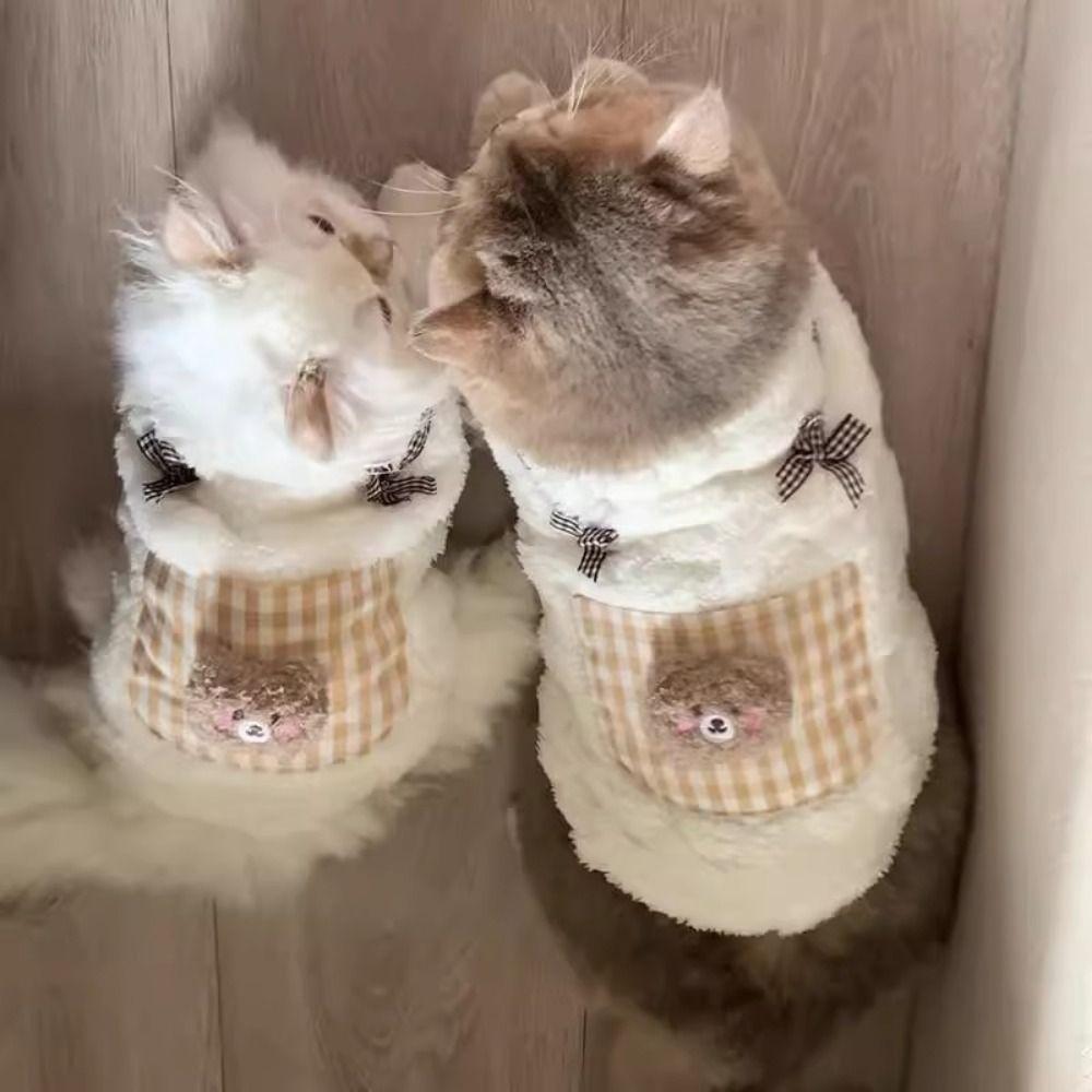 Thick Warm Cat Vest Cute Cartoon Winter Pet Dog Vest Cute Puppy Coat for Small Medium Pet