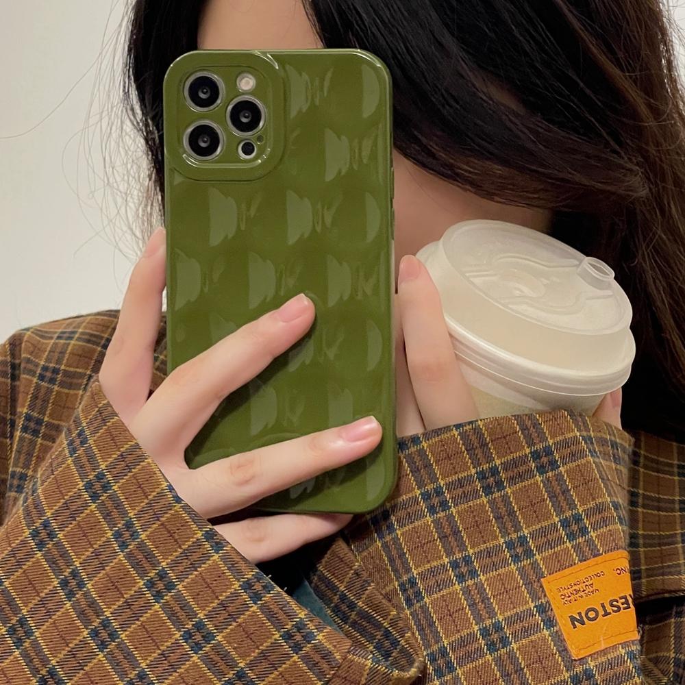 Модный оливково-зеленый круглый полый чехол для Iphone 14 13 12 11 Pro Max Mini Xr X Xs 14 Plus мягкий противоударный чехол