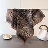 Style Leopard Print Herringbone and Linen Small Square Scarf Silk Scarf Imitation Velvet Scarf Shawl Sun Protection Scarf