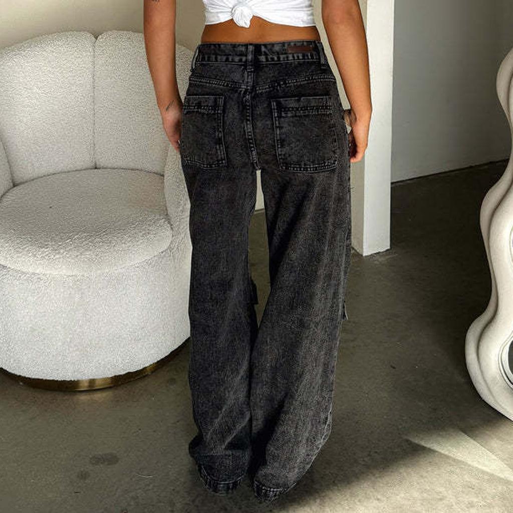 Женские мешковатые джинсы в стиле хип-хоп, широкие джинсы со средней и низкой талией, свободные джинсы-бойфренды, винтажные джинсовые брюки