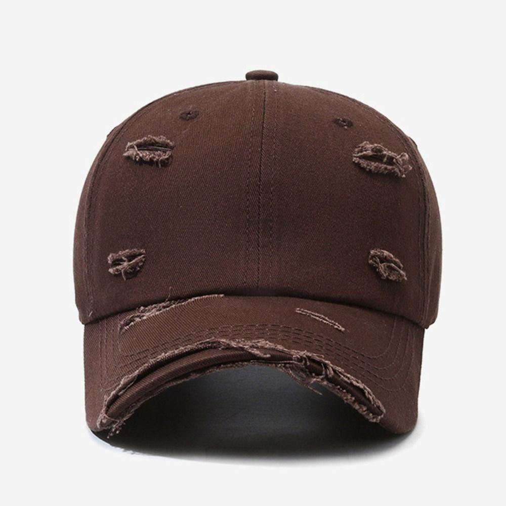 Broken Hole Baseball Cap Hip-hop Washed Cotton Baseball Hats  For Man Women Outdoor Sports