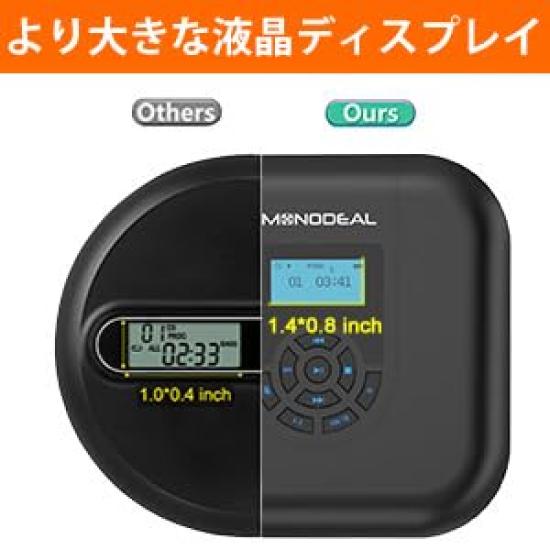 MONODEAL CD Bluetooth Портативный CD LED Повтор Совместим с 5 Эквалайзером CD Стресс Язык Музыка Черный Плеер, Плеер, Встроенный Динамик, Экран,