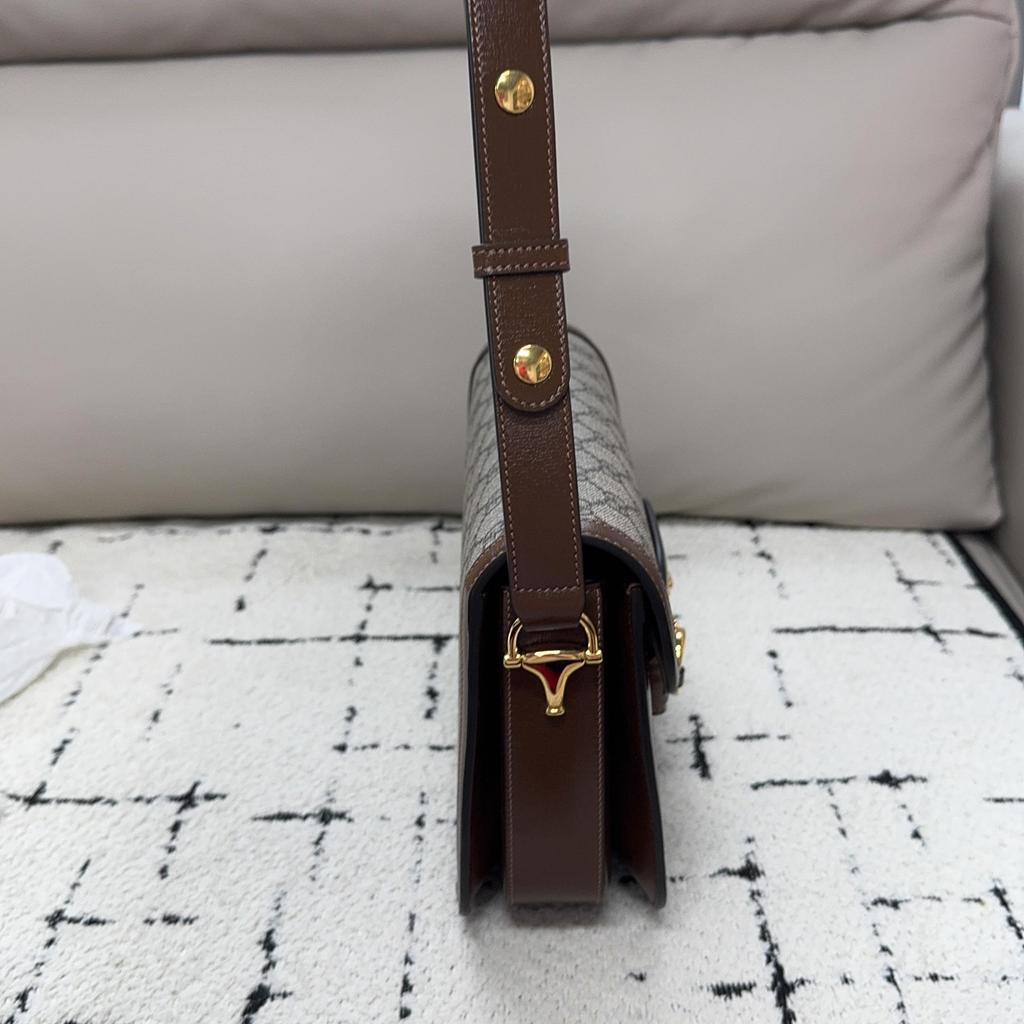 [Pre-Owned] Horsebit 1955 Logo Canvas And Leather Saddle Bag - Excellent #1JOJYQT