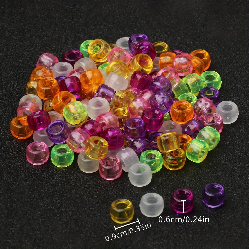 100 шт./пакет 6x9 мм бусины пони оптом, прозрачные бусины пони для набора для изготовления браслетов, бусины канди, бусины для волос для кос, бусины для рукоделия для изготовления ювелирных изделий