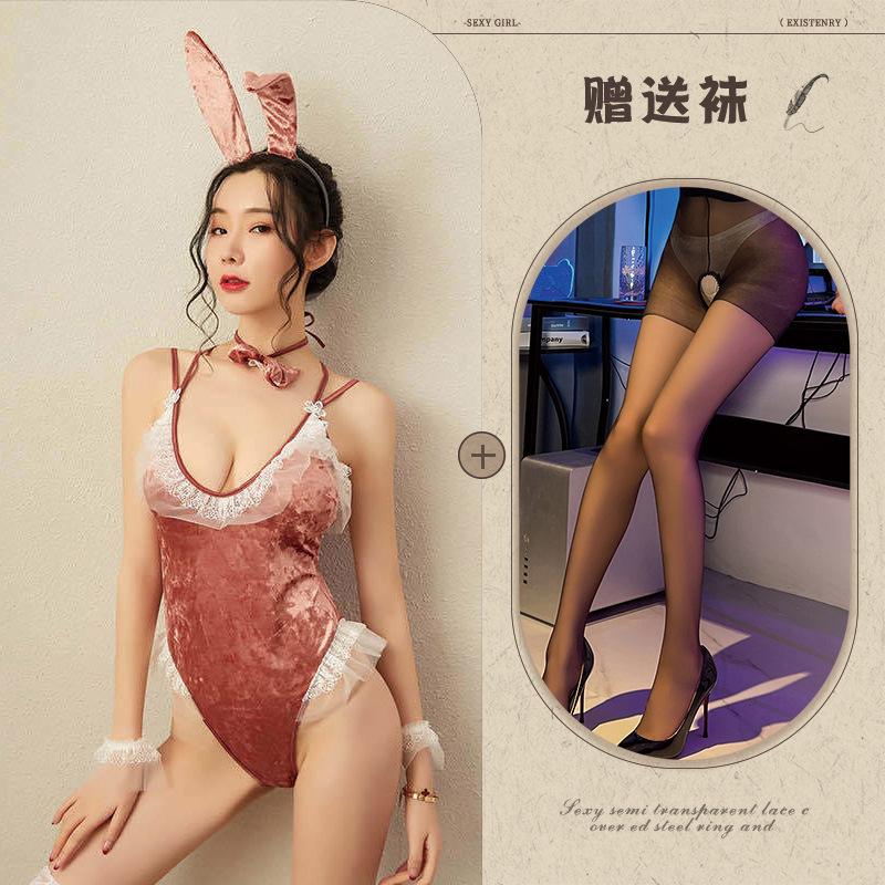 Sexy lingerie new uniform bunny onesie lace COS cosplay seduction suit