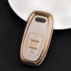 Чехол для дистанционного ключа автомобиля из ТПУ с золотыми краями, чехол для A1 A3 8V A4 B8 B9 A5 A6 C7 A7 A8 Q3 Q5 Q7 S4 S6 S7 S8 R8 TT, держатель, аксессуары