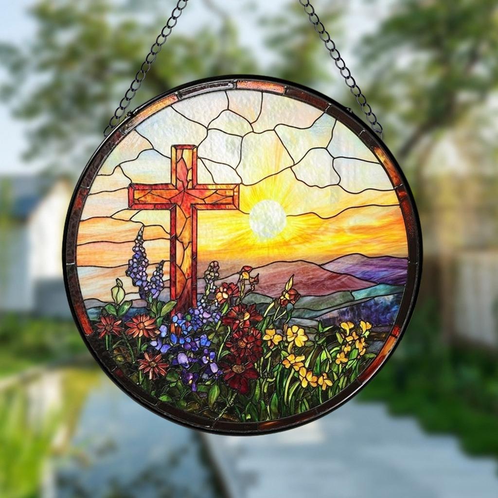 Пляжный закат Suncatcher Орнамент Акриловое украшение для окна, креативное освещение Craft Подвесной домашний декор Подвесной