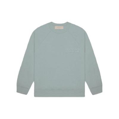 Fear of God Essentials Флисовая толстовка с круглым вырезом и принтом с логотипом-буквой, унисекс, цвет Sycamore Mist-Blue ESSENTIAL192BT222041F
