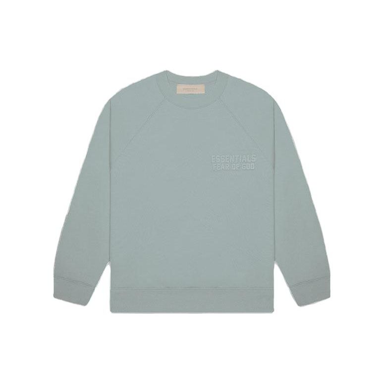 Fear of God Essentials Флисовая толстовка с круглым вырезом и принтом с логотипом-буквой, унисекс, цвет Sycamore Mist-Blue ESSENTIAL192BT222041F