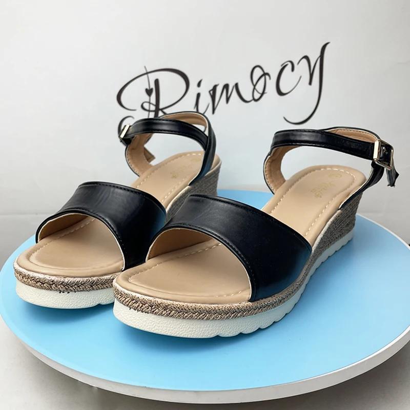 Fashion Lightweight Wedge Sandals for Women Summer 2024 Buckle Strap Platform Sandles Woman Thick Sole Non Slip Casual Sandalias Mujer