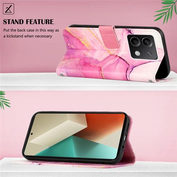 YB Pattern Printing Leather Series-6 For Xiaomi Redmi Note 13 5G Case Wallet Phone Cover with Straps