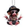 Monkey Car Hanging Pendants Acrylic 2D Car Charms for Backpack Keychain Cute Rearview Mirror Decoration Christmas Gift for Friends