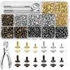 Набор монтажных инструментов из 360 предметов: Декоративные металлические заклепки и пряжки для изделий из кожи