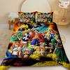 Пододеяльник детский Луффи Набор постельного белья Аниме Мультфильм Пододеяльник Полный Кинг-сайз для декора спальни Лучшие подарки