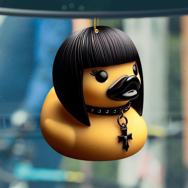 2D плоская подвеска для автомобиля Маленькая утка тема привидения качели автомобильное зеркало заднего вида подвесные украшения украшения для интерьера автомобиля аксессуары