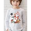 Spring and Autumn Round Neck 3D Christmas Theme Printed Top Fashionable Casual Long Sleeved Children's Boy T-shirts