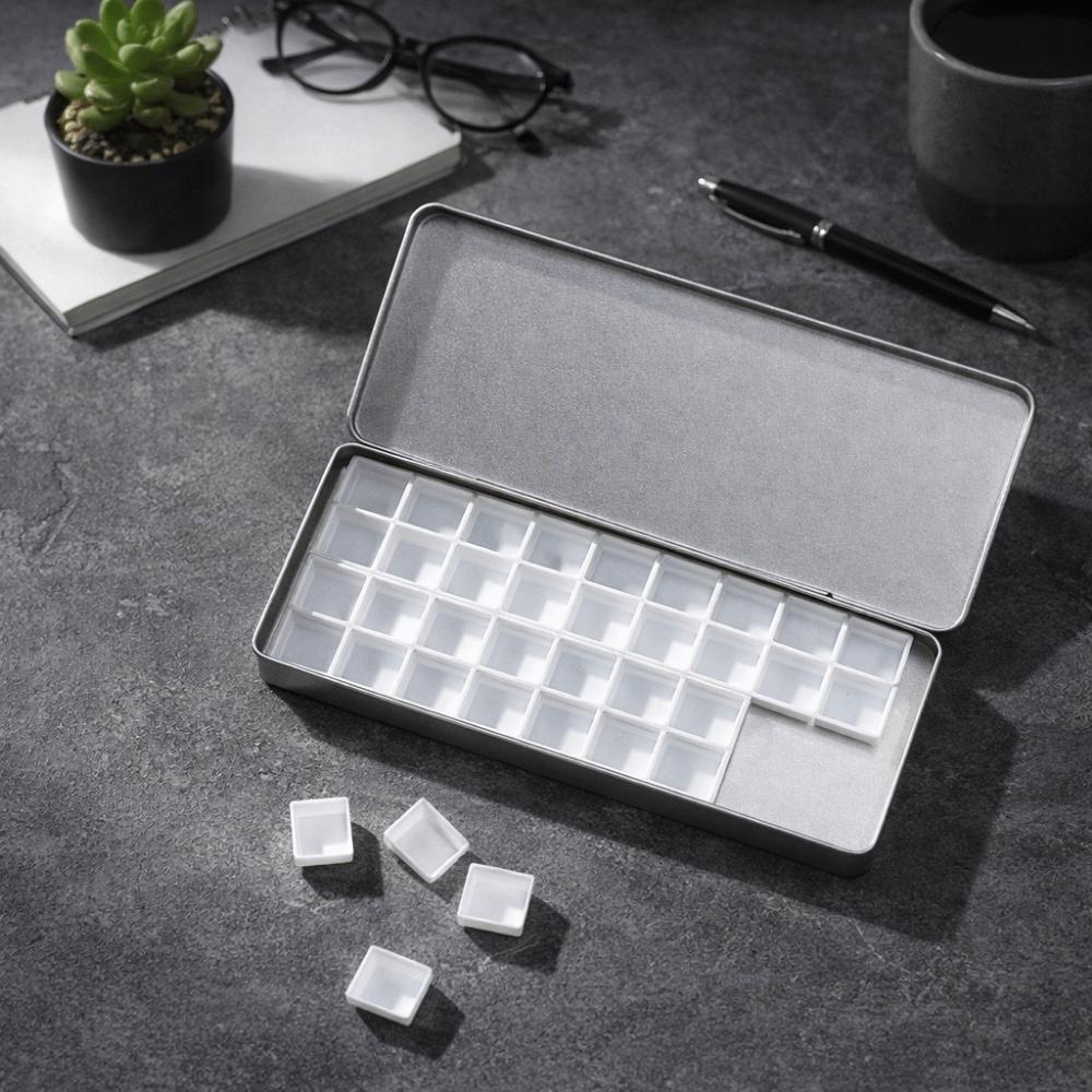 Empty Watercolor Portioning Box Portable Watercolor Paint Case Art Tool Paint Tray  Painting Tool