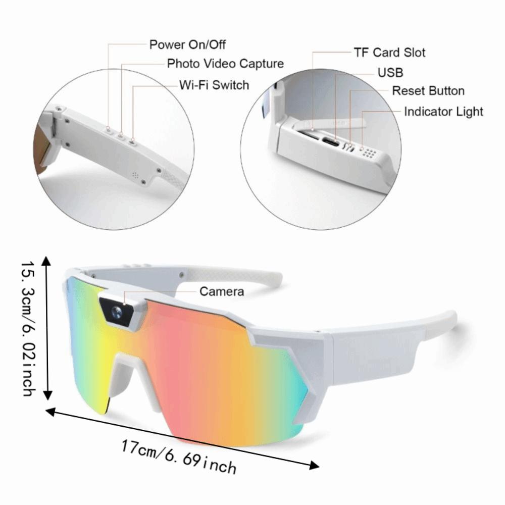 Anti-Glare Lens Smart Glasses 4K HD Video Recording Glasses Action Camera Sunglasses Sports