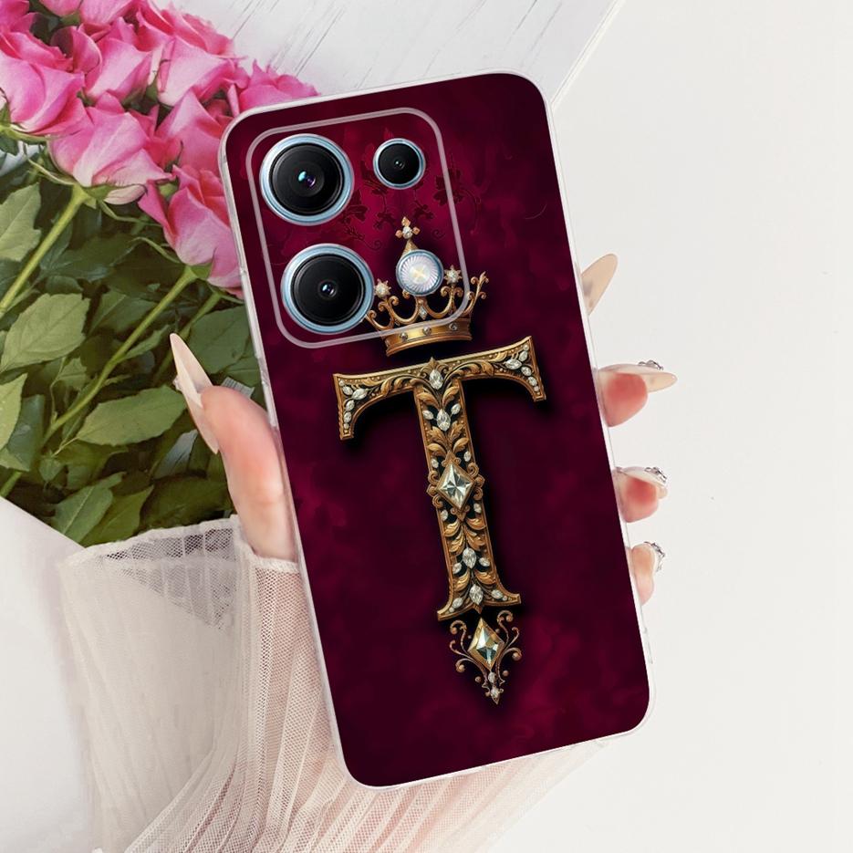 Для Xiaomi Redmi Note 14S Чехол Роскошная Корона Буквы Чехол Мягкий Силиконовый Чехол для Телефона Для Xiaomi Redmi Note 14S Note14S Fundas Сумки