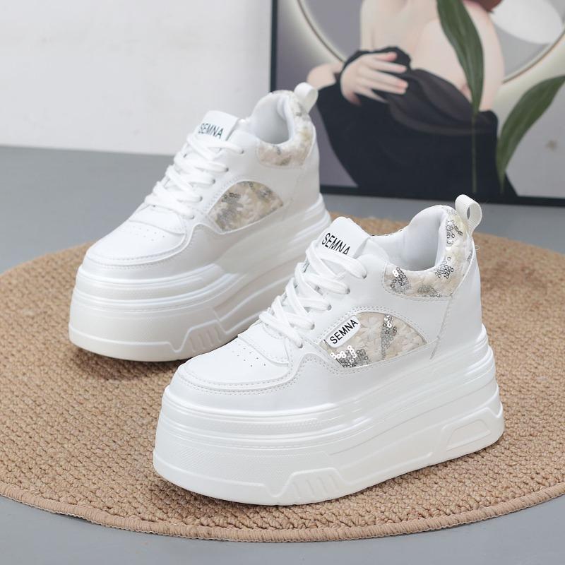 Fashion 10CM Autumn Women Platform Sneakers Casual Outdoor Skateboard Comfortable Lace Up New Autumn Sneaker Running Sports Shoe Female