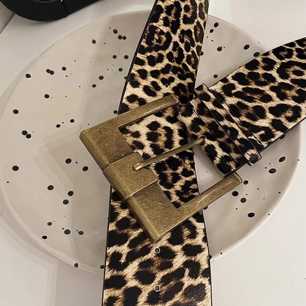 Animal Print Belt Trendsetting Leopard Wide Waistband Daily Use Waist Belt for Fashion Enthusiasts