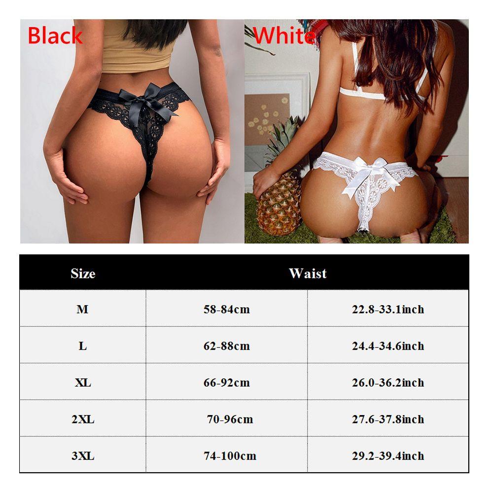 T-back Transparent Underpants Lace Flowers Thong Hollow Bow Panties Women's Underwear G String