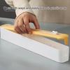 Plastic Wrap Dispenser with Slide Cutter Adjustable 2-In-1 Food Cling Wrap Film Roll Holder Cutting Tools Kitchen Gadgets