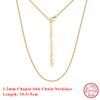 Effie Queen 925 пробы стерлинговое серебро 14K золото Звеньевая цепь-чокер Шопен Стиль минимализм Ожерелья Колье Унисекс Дизайн Подарок SC82