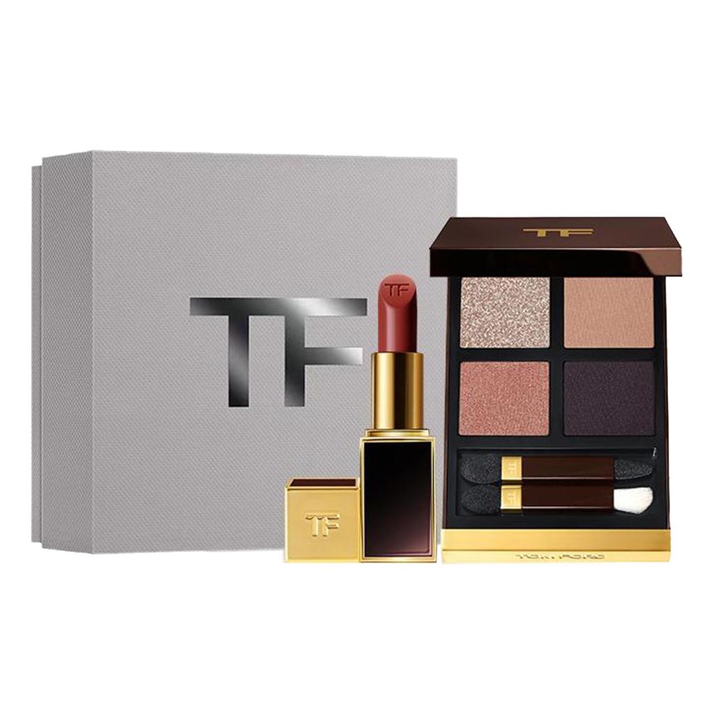 Tom Ford Набор для макияжа губ и глаз Runway с 4 цветами теней для век Легко растушевывается Стойкий 3,5 г + 10 г