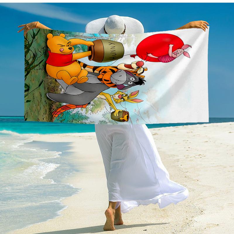 Ultra-Soft Beach Towel with Winnie Theme,Ideal for Pool - Camping, Diving - Perfect Travel Essential, Vibrant Beach Towel.
