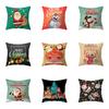 Merry Christmas Santa Claus Print Pattern Cushion Cover Home Living Room Sofa Decoration Square Pillow Pillow Cover