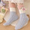Non-Slip Cartoon Plush Socks Thicken Thermal Warm Socks Coral Fleece Socks Women  Autumn Winter