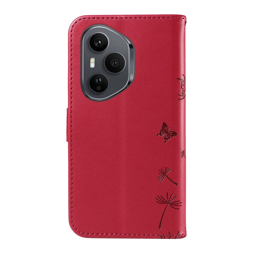 Для Honor 400 Pro 5G (Глобальный) Кожаный чехол-кошелек с ремешком, тиснение «Одуванчик», подставка для телефона