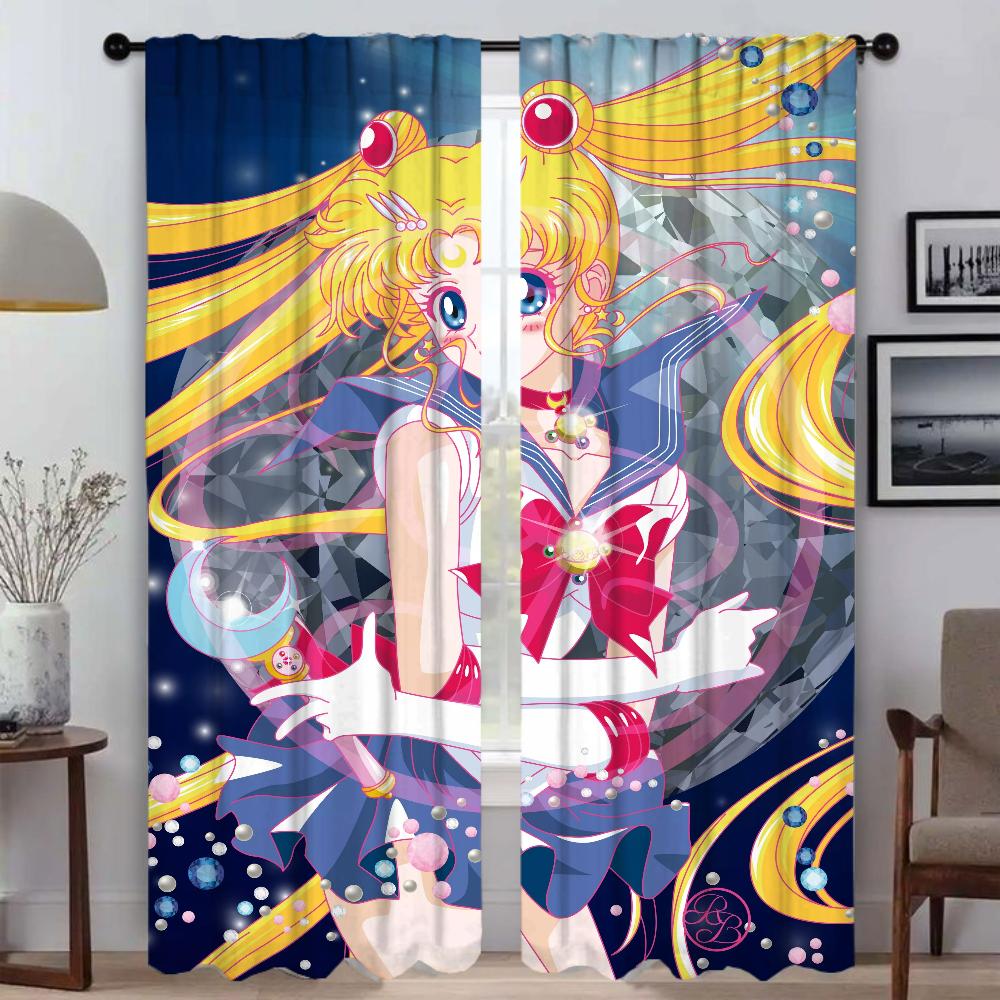 Шторы от комаров для гостиной Шторы Sailormoon Home Interior Шторы 2 шт Хэллоуин украшения Тюль для спальни