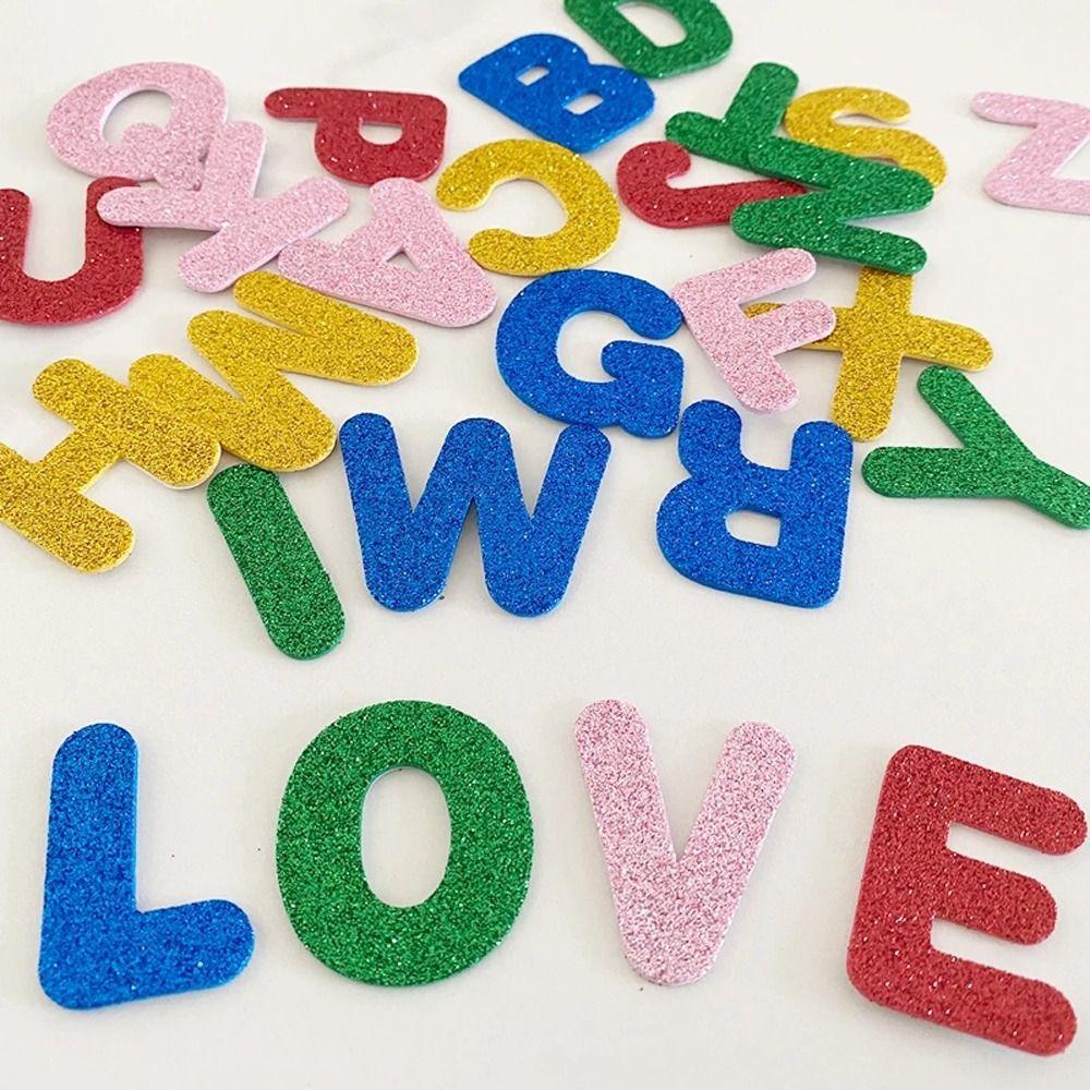 A-Z Letters Glitter Alphabet Sticker Self-adhesive Alphabet Learning Sticker Classroom