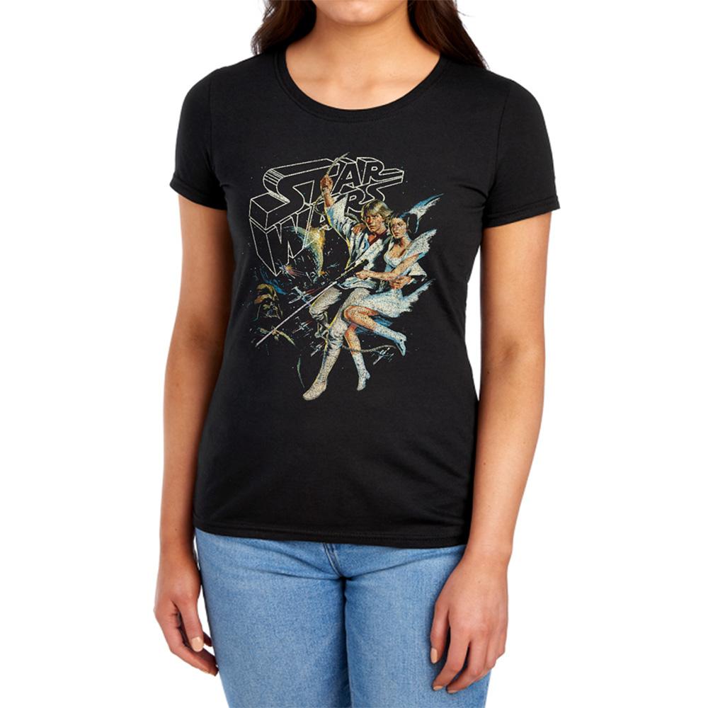 Star Wars Womens/Ladies Luke & Leia Vintage Fitted T-Shirt