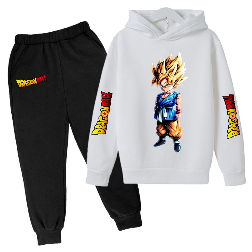 MINISO Уличный костюм Goku Fashion Girl Boy Одежда Аниме Dragon Ball Z Зимние детские комплекты 2025 Kawaii Теплые размеры 100-160 Топы Милые Теплые