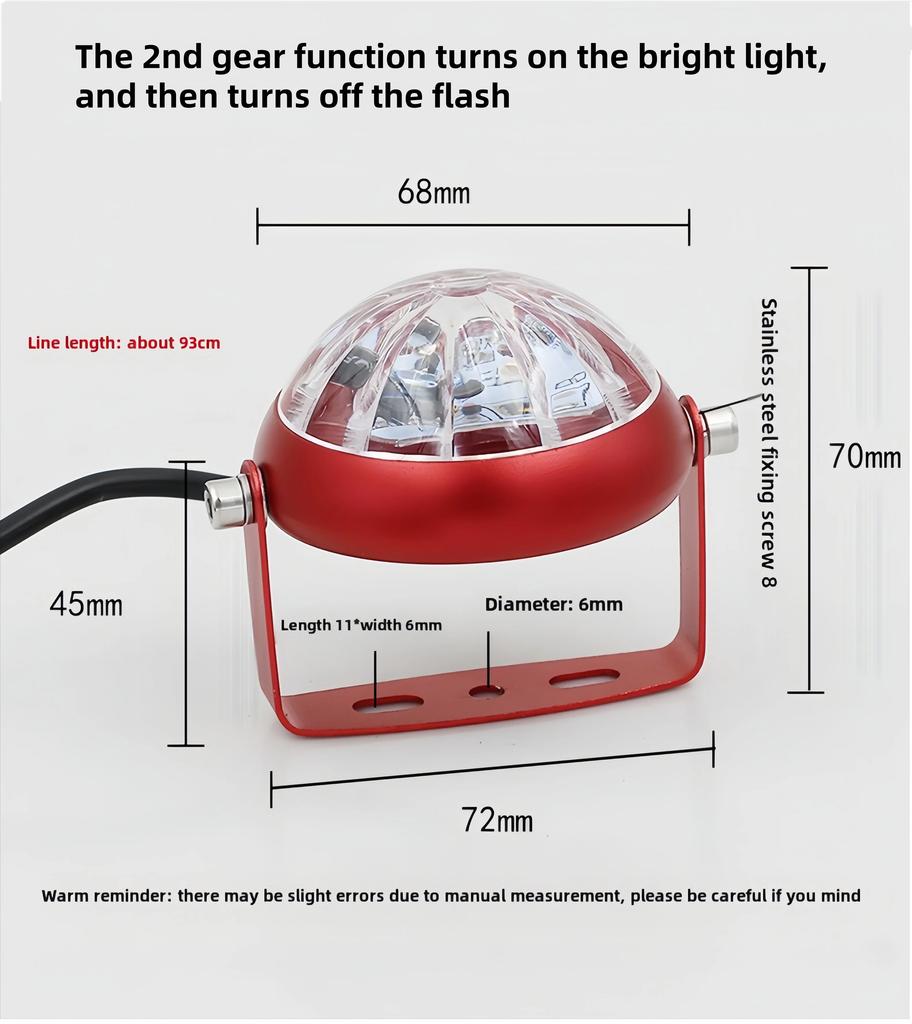 New Colorful Flashing Motorcycle Truck Chassis Llights LED Lights Rear Tail Lights Brake Lights Warning Llight