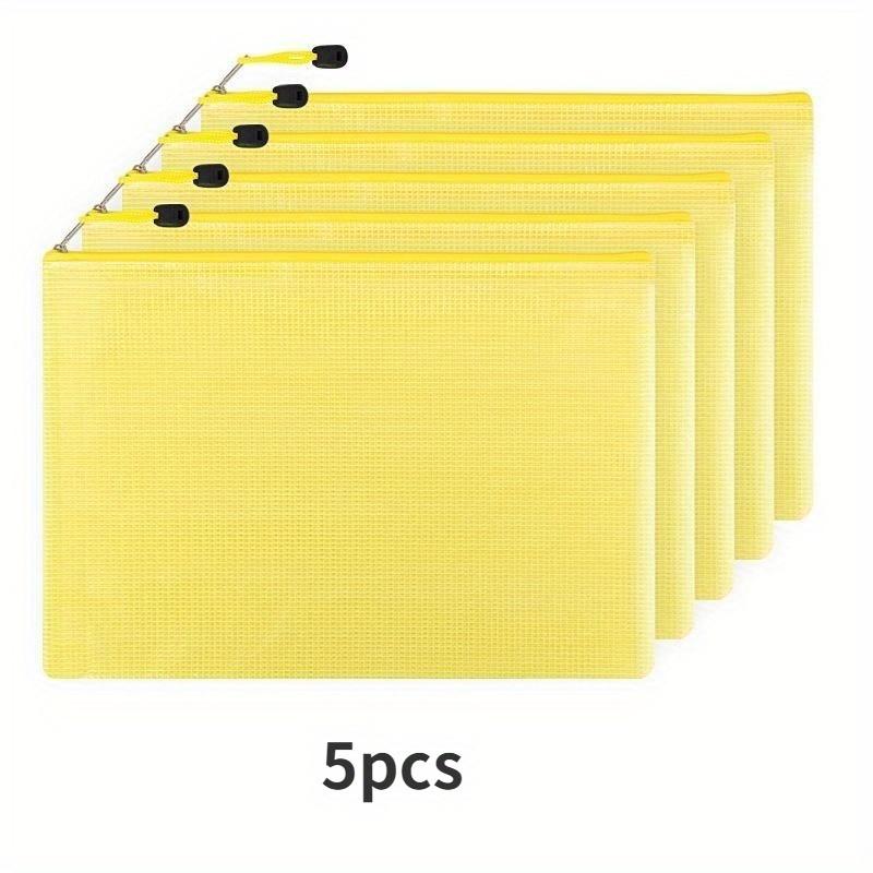 5pcs Waterproof Zip Bag A4 Transparent Document Bag Pen Filing Products Pocket Folder Office School Supply